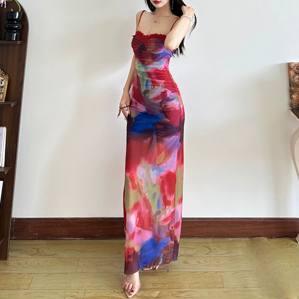 Zara Summer Spaghetti Strap Beach Vacation Bodycon Dress